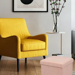 Black gold Peach-Color Portable Square Ottoman-30