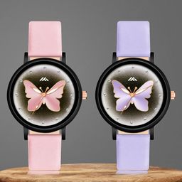 Shocknshop Women Pack of 2 Leather Straps Analogue Watch MT523-524-image-45