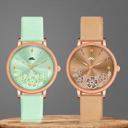 Shocknshop Women Pack Of 2 Leather Straps Analogue Watch MT517-519-image-89