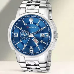 WATCHSTAR Men Patterned Stainless Steel Bracelet Style Analogue Watch Double window Blue1-image-32