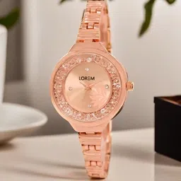 LOREM Women Embellished Dial & Stainless Steel Bracelet Style Straps Analogue Watch LR225-A-image-28
