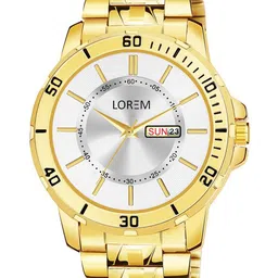 LOREM Men Mother of Pearl Dial & Stainless Steel Bracelet Style Straps Analogue Watch LR133-B-image-78