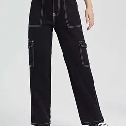 MASTERLY WEFT Women Super Relaxed Fit High-Rise Low Distress Stretchable Jeans-image-2