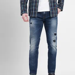 Jack & Jones Men Slim Fit Mildly Distressed Heavy Fade Cotton Jeans-image-52