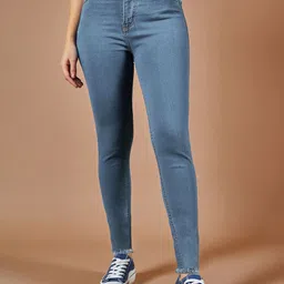DOLCE CRUDO Spark Fusion Women Blue Skinny Fit High-Rise Clean Look Stretchable Jeans-image-40