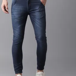 Campus Sutra Men Navy Blue Smart Slim Fit Light Fade Clean Look Stretchable Cotton Jeans-image-80