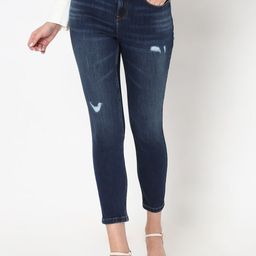 Vero Moda Women Skinny Fit Mildly Distressed Light Fade Stretchable Jeans-picture-45