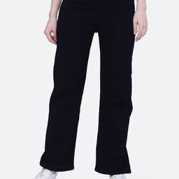 FCK-3 Women Bootilicious Wide Leg High-Rise Clean Look Retro Denims Stretchable Jeans-image-60