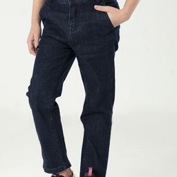 Cherry Crumble Boys Navy Blue Comfort Relaxed Fit Pure Cotton Stretchable Jeans-image-60