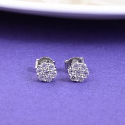 Studio Voylla 925 Sterling Silver American Diamond CZ Webbed Stud Earrings-image-40