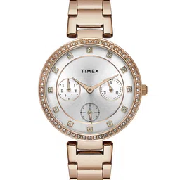 Timex Women Embellished Dial & Stainless Steel Bracelet Style Analogue Watch TWEL18702-image-94