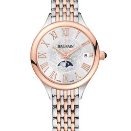 Balmain Women Brass Patterned Dial & Stainless Steel Bracelet Style Straps Digital Watch B49183312-19
