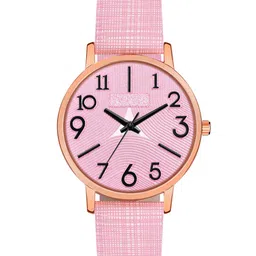 PERCLUTION ENTERPRISE Women Pink Dial & Pink Leather Regular Straps Analogue Watch PE348-image-61