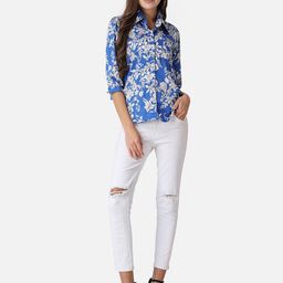 SCORPIUS Floral Print Crepe Shirt Style Top-picture-54