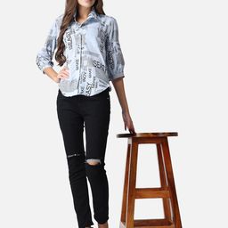 SCORPIUS Typography Printed Shirt Style Top-77