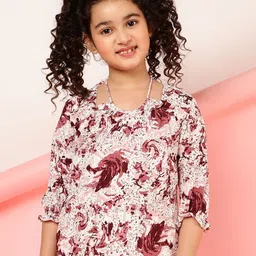 BAESD Girls Tie-Up Neck Floral Printed Top-picture-50