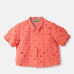 United Colors of Benetton Girls Floral Embroidered Cotton Shirt Style Top-picture-34