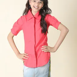 Cutiekins Girls Shirt Collar Cotton Shirt Style Top-image-52