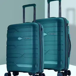Nasher Miles Set of 2 Paris Textured Hard-Sided Cabin Trolley Suitcase-26