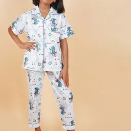 BAESD Kids Captain Marvel Printed Pure Cotton Night suit-picture-12