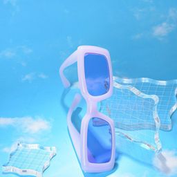 HAUTE SAUCE by Campus Sutra Women Purple Lens & White Rectangle Sunglasses-image-86
