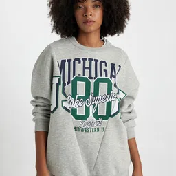 DeFacto Typography Printed Long Sleeves Pullover image 1