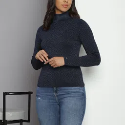 Tommy Hilfiger High-Neck Self-Design Embellished Sweatshirt-picture-54