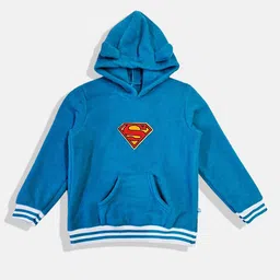 GAME BEGINS Boys Premium Cotton Superman Applique Hooded Sweatshirt-33