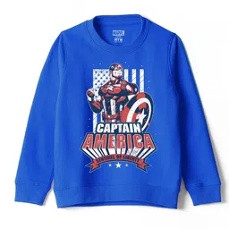Wear Your Mind Boys Captain America Graphic Printed Round Neck Cotton Regular Sweatshirt-image-41