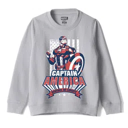 Wear Your Mind Boys Captain America Graphic Printed Round Neck Cotton Regular Sweatshirt-image-45