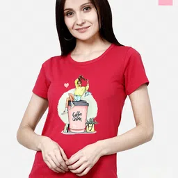 CHOZI Pack Of 2 Typography Printed Cotton T-Shirts-image-104