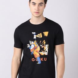 Bushirt Men Black Goku Printed Pure Cotton T-shirt-image-70