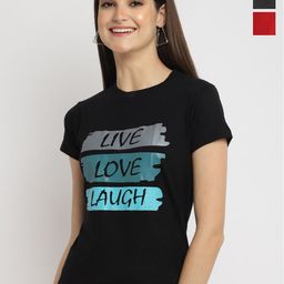 Fabflee Pack Of 3 Typography Printed Casual Cotton T-shirts-picture-42