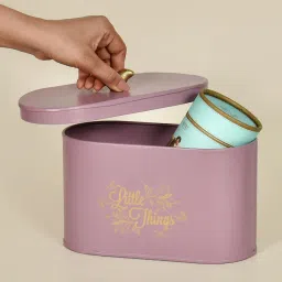 Living With Elan Gingham and Blooms Pantry Organizer with Tweet Bird Knob -Mauve-picture-28