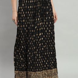 ZRI Cotton Flared Printed Maxi Skirt-image-49