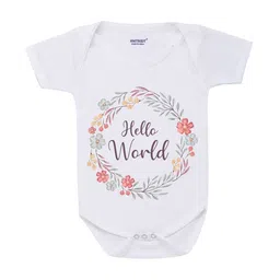 KNITROOT Infants White Printed Cotton Bodysuit-image-87