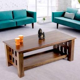 ikiriya Blairs Rectangular Solid Wood Coffee Table in Teak Finish-picture-37
