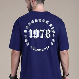 The Roadster Lifestyle Co Navy Blue Typography Printed Cotton Round Neck Tshirts-image-41
