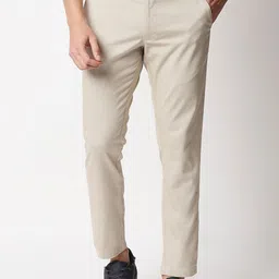 Basics Men Beige Trousers-image-73