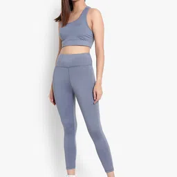 Wearjukebox Grey Easy Breezy Tights & Sports Bra Co-Ords Set-picture-21