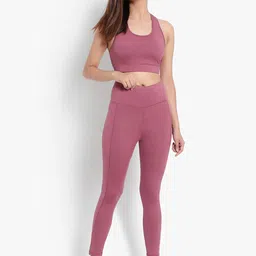 Wearjukebox Women Sports Bra with Tights-30