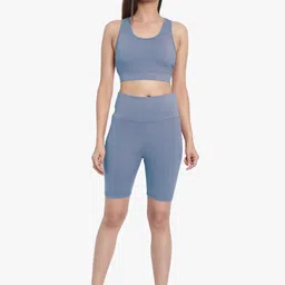 Wearjukebox Women Grey Top with Shorts-image-43