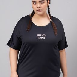 MKH Plus Size Typography Printed Dri-FIT Relaxed Fit Drop-Shoulder Sleeves Gym T-shirt-image-74