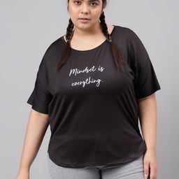 MKH Plus Size Typography Printed Dri-FIT Relaxed Fit Drop-Shoulder Sleeves Gym T-shirt-image-88