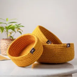 JASMEY HOMES Set of 3 Shelf Basket - Mustard-picture-18