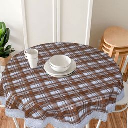 Dakshya Industries Brown Waterproof Plastic Round 4-Seater Table Cover-24