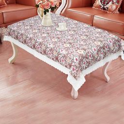 Dakshya Industries Brown Floral Printed 4-Seater Rectangle Table Cover-29