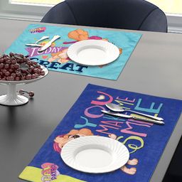 Saral Home Set Of 2 Blue Paw Patrol Printed Velvet Dining Table Placemats-40