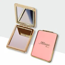 Milagro beauty Pink Solid Foldable Vanity Makeup Magnifying Tabletop Mirror-42