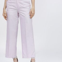 Tokyo Talkies Women Purple Flared High-Rise Parallel Trousers-image-39